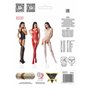 Бодістокінг Passion BS061 red, комбінезон, імітація панчіх