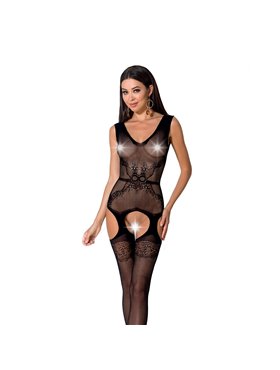 Сітчастий бодістокінг Passion BS062 One Size, Black, комбінезон, імітація панчіх, відкритий доступ