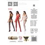 Сітчастий бодістокінг Passion BS062 One Size, Red, комбінезон, імітація панчіх, відкритий доступ