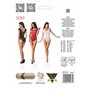 Бодістокінг Passion BS064 One Size, Red, боді, закрите плече, відкритий доступ