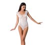Бодістокінг Passion BS064 One Size, White, боді, закрите плече, відкритий доступ