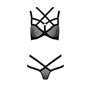 Комплект білизни Passion Exclusive HAGAR SET L/XL, black, стрепи трусики та ліф