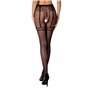 Колготки-бодістокінги Passion S012 One Size, Black, імітація панчіх, пояса та мереживних трусиків