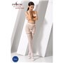 Сітчасті колготки з відкритим доступом Passion S015 One Size, White, імітація панчіх і трусиків
