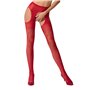 Колготки-бодістокінги з відкритим доступом Passion S017 One Size, Red, імітація панчіх та пояса