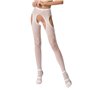Колготки-бодістокінги з відкритим доступом Passion S017 One Size, White, імітація панчіх та пояса