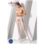 Колготки-бодістокінги з відкритим доступом Passion S017 One Size, White, імітація панчіх та пояса