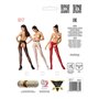Колготки-бодістокінги з відкритим доступом Passion S017 One Size, White, імітація панчіх та пояса