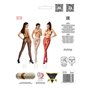 Сітчасті колготки-бодістокінги Passion S019 One Size, White, імітація трусиків, відкритий доступ