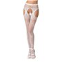 Сексуальні колготки-бодістокінги Passion S022 One Size, White, імітація панчіх і пояса з гартерами