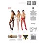 Сексуальні колготки-бодістокінги Passion S022 One Size, White, імітація панчіх і пояса з гартерами