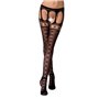 Еротичні колготки-бодістокінги Passion S025 One Size, Black, імітація ажурних панчішок з пояском