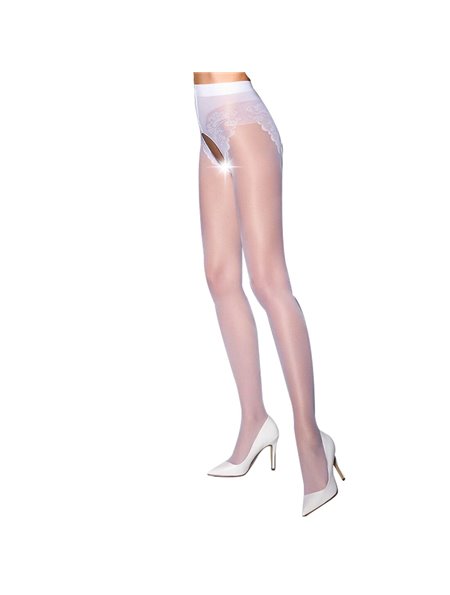 Еротичні колготки Passion TIOPEN 006 1/2 (30 den), white, з вирізом, імітація трусиків