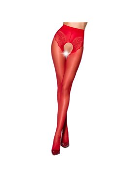 Еротичні колготки Passion TIOPEN 006 1/2 (30 den), red, з вирізом, імітація трусиків