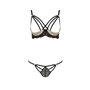 Комплект білизни Passion Exclusive VALERY SET OpenBra XXL/XXXL black, стрепи, трусики, відкритий ліф