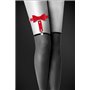 Гартер на ногу Bijoux Pour Toi - WITH BOW Red, сексуальна підв'язка з бантиком, екошкіра