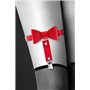 Гартер на ногу Bijoux Pour Toi - WITH BOW Red, сексуальна підв'язка з бантиком, екошкіра