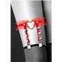 Гартер на ногу Bijoux Pour Toi - WITH HEART AND SPIKES Red, сексуальна підв'язка з сердечком
