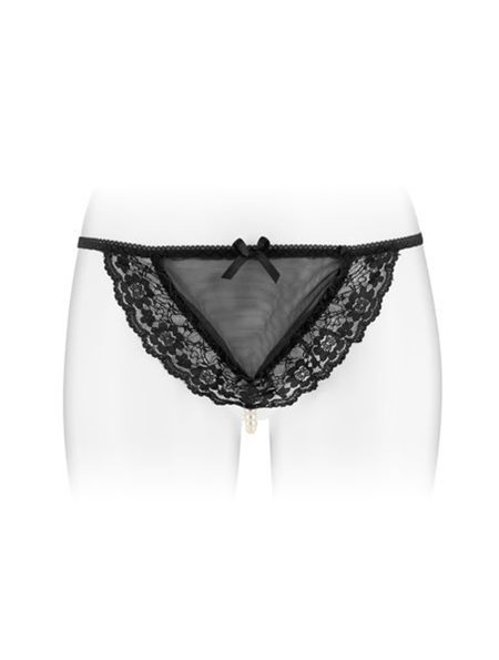Трусики-стрінги з перлинною ниткою Fashion Secret KATIA Black