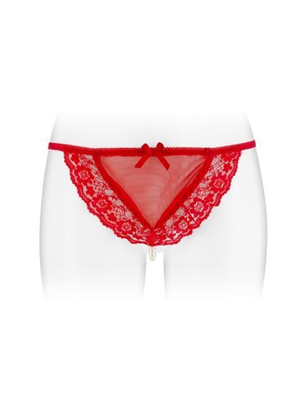 Трусики-стрінги з перлинною ниткою Fashion Secret KATIA Red