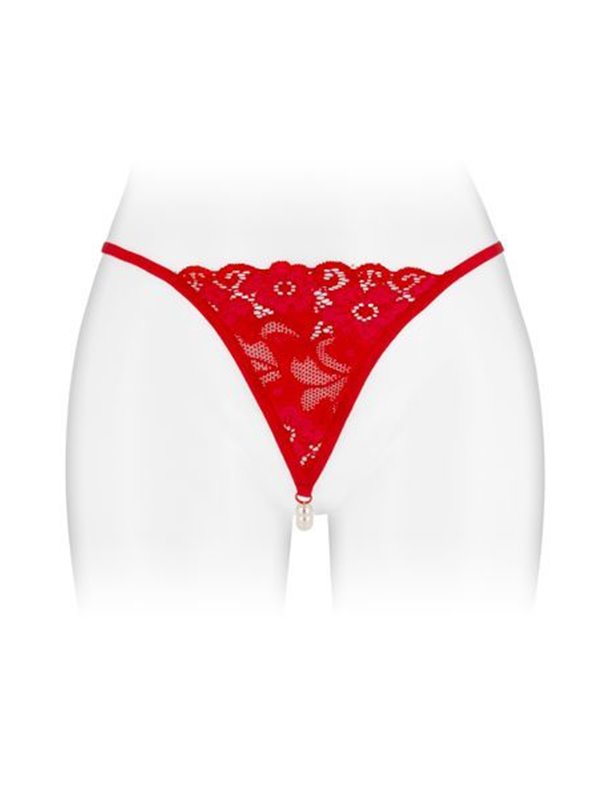 Трусики-стрінги з перлинною ниткою Fashion Secret VENUSINA Red