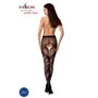 Еротичні колготки-бодістокінг Passion S007 black, гарні ажурні колготки з вирізом