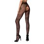 Еротичні колготки-бодістокінг Passion S010 black, з доступом, геометричний малюнок