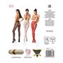 Еротичні колготки-бодістокінг Passion S010 red, з доступом, геометричний малюнок