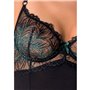 Корсет з пажами Passion Exclusive FLORIS CORSET L/XL, black, трусики