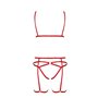 Комплект білизни Passion Exclusive MAGALI SET OpenBra XXL/XXXL, red, стрепи, ліф, трусики і пояс