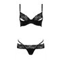 Комплект білизни Passion Exclusive NORTH SET S/M, black, ліф и трусики з елементами під латекс