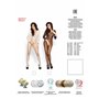 Бодістокінг Passion BS007 white, комбінезон, закриті плечі, рукав 3/4