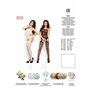Бодістокінг Passion BS008 white, комбінезон, імітація панчіх і пояса