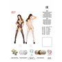 Бодістокінг Passion BS017 white, комбінезон, імітація панчіх і пояса