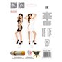 Бодістокінг Passion BS026 white, сукня-сітка на бретелях