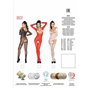 Бодістокінг Passion BS031 red, комбінезон з відкритими грудьми