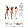 Бодістокінг Passion BS032 white, комбінезон, топ і велика сітка