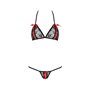 Комплект білизни Passion MELISSA BIKINI XXL/XXXL, black, ліф зі шнурівкою і трусики-стрінги