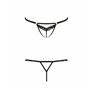 Відверті трусики-стрепи з мереживом Passion Exclusive SOLON THONG L/XL, black