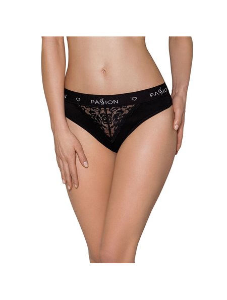 Трусики з широкою гумкою і мереживом Passion PS001 PANTIES M, black