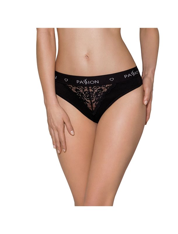 Трусики з широкою гумкою і мереживом Passion PS001 PANTIES XL, black