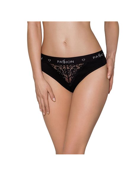 Трусики з широкою гумкою і мереживом Passion PS001 PANTIES XL, black
