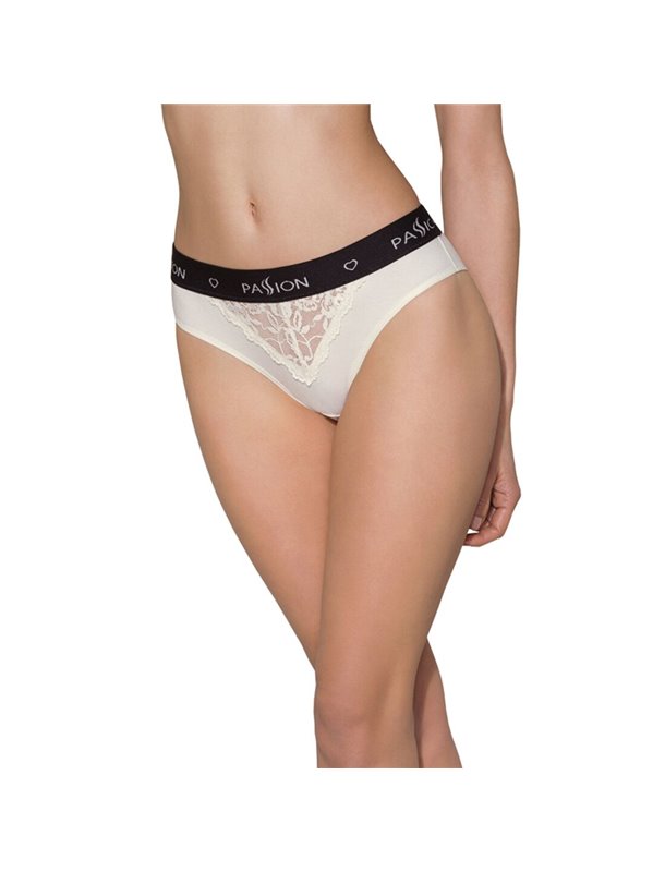 Трусики з широкою гумкою і мереживом Passion PS001 PANTIES L, ecru