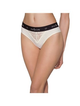 Трусики з широкою резинкою і мереживом Passion PS001 PANTIES XL, ecru