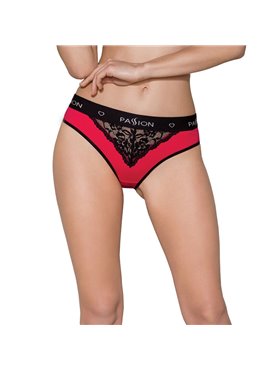 Трусики з широкою гумкою і мереживом Passion PS001 PANTIES M, red-black