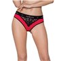 Трусики з широкою гумкою і мереживом Passion PS001 PANTIES S, red-black