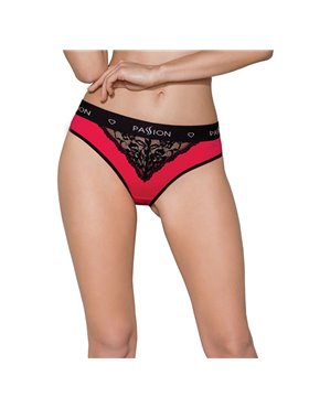 Трусики з широкою резинкою і мереживом Passion PS001 PANTIES XL, red-black