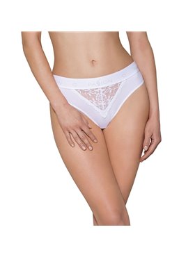 Трусики з широкою гумкою і мереживом Passion PS001 PANTIES L, white