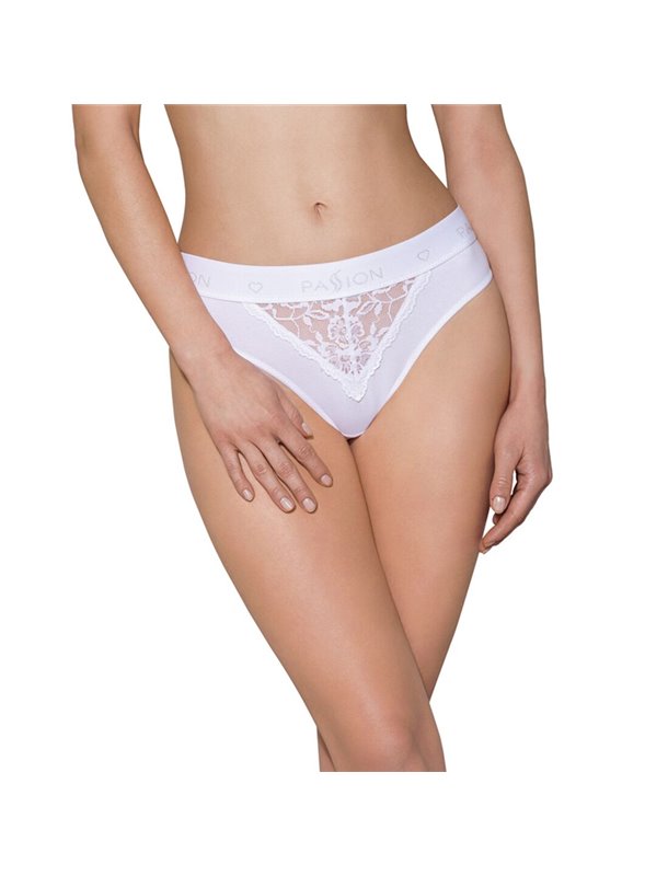 Трусики з широкою гумкою і мереживом Passion PS001 PANTIES L, white