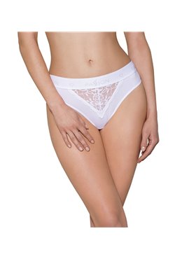 Трусики з широкою гумкою і мереживом Passion PS001 PANTIES M, white